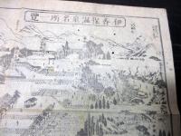 幕末～明治期古地図鳥瞰図「伊香保温泉名所一覧」1点