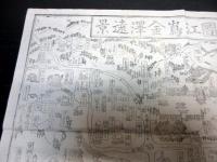 明治期古地図鳥瞰図「鎌倉総図江島金沢遠景」1点