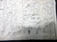 明治期古地図鳥瞰図「鎌倉総図江島金沢遠景」1点