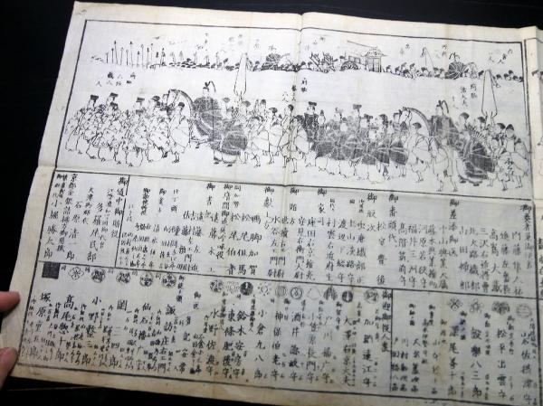 江戸文久元年（1861）和宮降嫁かわら版武鑑「絲毛御車行列并御