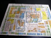 「御築地内図（内裏図）」寿徳堂刊 彩色木版図 1枚|禁中図 古地図 御所 和本 御築地内図（内裏図）」寿徳堂刊 彩色木版図 1枚|禁中図 古地図