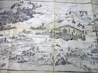 幕末～明治期古地図鳥瞰図「丸亀ヨリ金毘羅善通寺弥谷寺道案内記」1点