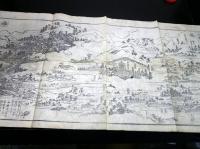 幕末～明治期古地図鳥瞰図「丸亀ヨリ金毘羅善通寺弥谷寺道案内記」1点