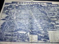 大正元年（1912）古地図鳥瞰図「上州伊香保温泉場真図」1点