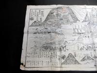 幕末～明治期古地図鳥瞰図「金毘羅善通寺弥谷寺道案内図」1点