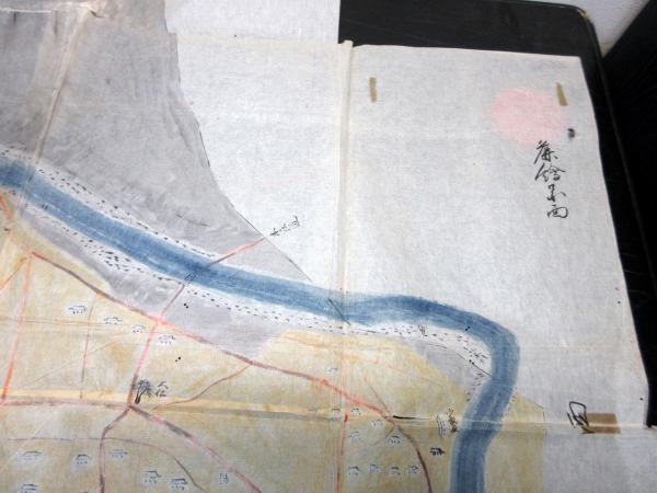 江戸嘉永7年（1854）古地図「上野国佐位郡中島村絵図」1点(群馬
