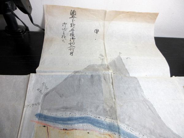 江戸嘉永7年（1854）古地図「上野国佐位郡中島村絵図」1点(群馬