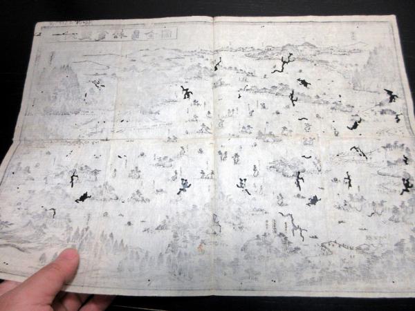 幕末～明治期古地図鳥瞰図「奥州塩竈松島全図」1点 / 古本、中古