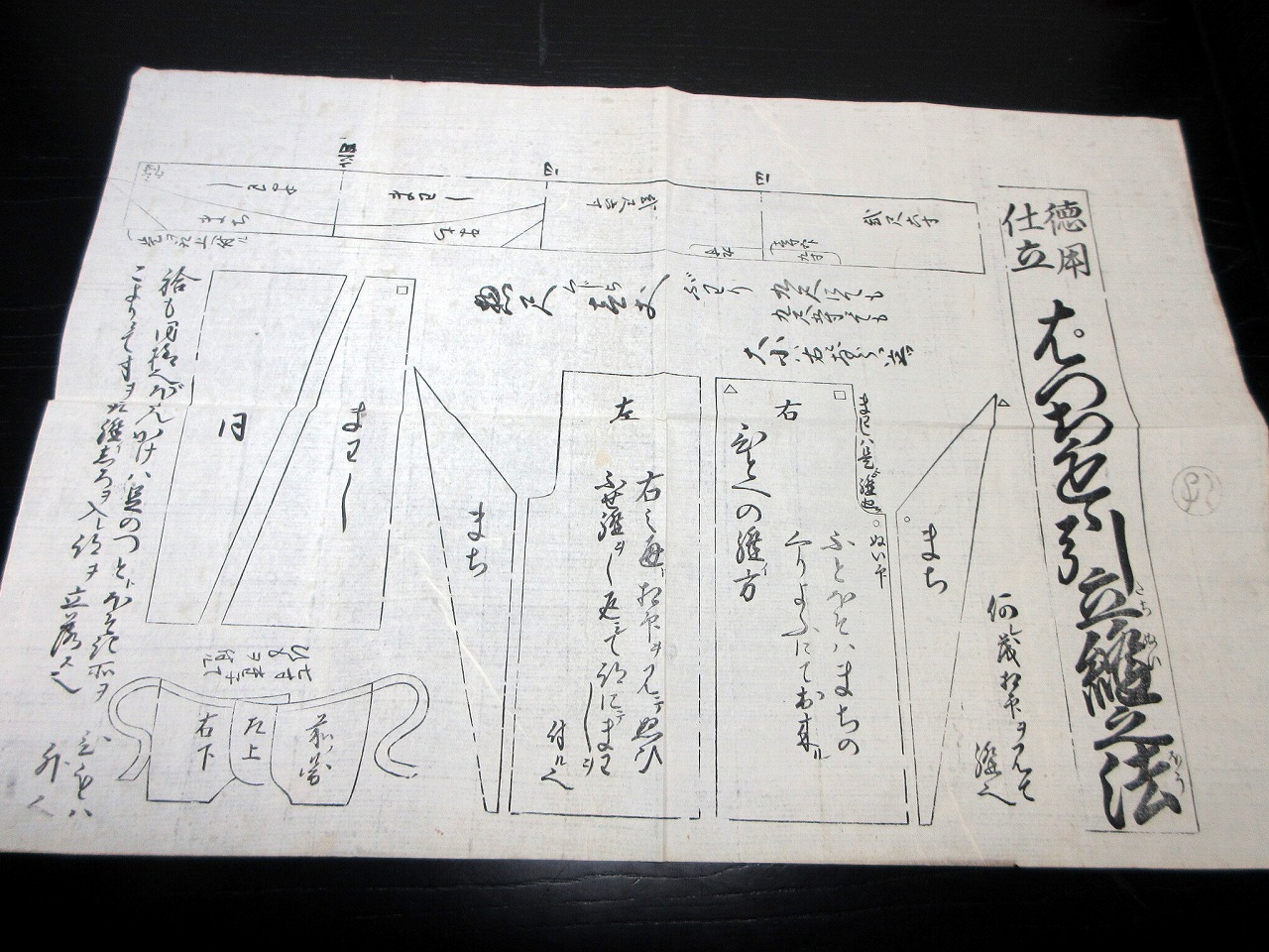 数量限定セール  江戸期和裁型紙「徳用仕立ぱつちもも引立縫之法」1点 / 北さん堂 和書