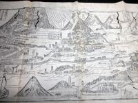 幕末～明治期古地図鳥瞰図「金毘羅善通寺弥谷寺道案内図」1点