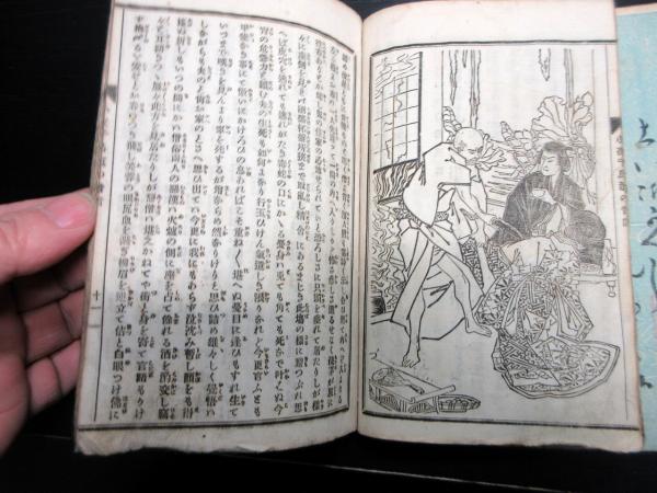 和本明治16年（1883）「小夜千鳥浪の音信」上下2冊揃い(三品藺渓