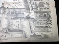 明治29年（1896）鳥瞰図「近衛歩兵第一旅団兵営之図」1点