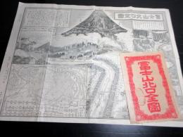 大正12年（1923）古地図鳥瞰図「富士山北口全図」1点