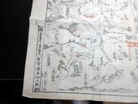幕末～明治期古地図鳥瞰図「鎌倉絵図」1点