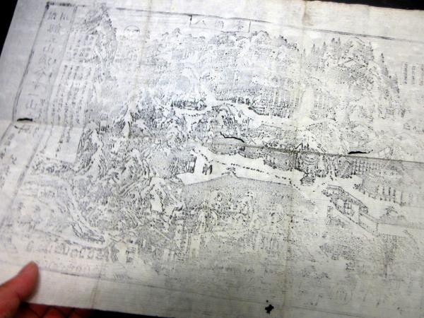 幕末~明治期古地図鳥瞰図「讃州剣五山弥谷寺一山之図」1点(辻 幕末~明治期古地図鳥瞰図「讃州剣五山弥谷寺一山之図」1点(辻