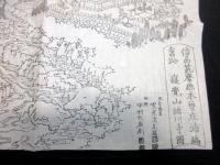 幕末～明治期古地図鳥瞰図「信州筑摩郡木曽庄浦嶋旧跡/寝覚山臨川寺図」1点