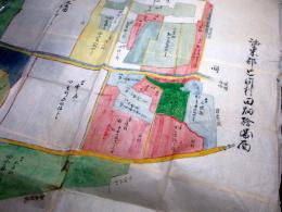 江戸嘉永3年（1850）古地図「尾張国海東郡廻間村田畑絵図面」1点
