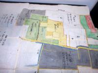 江戸嘉永3年（1850）古地図「尾張国海東郡廻間村田畑絵図面」1点