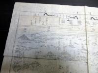 幕末～明治期古地図鳥瞰図「奥州松島塩竈図」1点