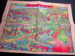 明治41年（1908）古地図鳥瞰図「奈良名勝全図」1点