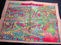 明治41年（1908）古地図鳥瞰図「奈良名勝全図」1点