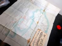 明治39年（1906）古地図「大船渡築港鉄道鉄業起業目論見図」1点（袋付き）