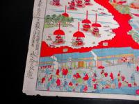 明治19年（1886）古地図鳥瞰図「津島神社境内及朝夕御祭礼之図」1点