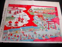 明治19年（1886）古地図鳥瞰図「津島神社境内及朝夕御祭礼之図」1点