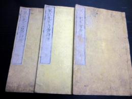 和本江戸天明4年（1784）書道漢詩「東江先生書唐詩選」上中下3冊揃い