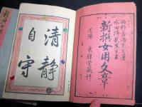 和本明治15年（1882）往来物「新撰女用文章」2冊/口絵大蘇芳年/鮮斎永濯