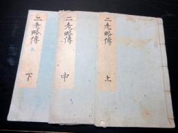 和本江戸安永元年跋（1772）伝記「二老略伝」上中下3冊揃い