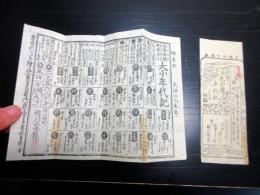天保6年（1835）風刺パロディ摺物「大小暦年代記」1点（袋付き）