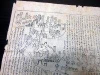 幕末～明治期古地図鳥瞰図「吉野山名所記」1点