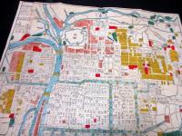 江戸弘化4年（1847）古地図「改正摂津大阪図」1舗（袋付き）