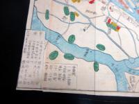 江戸弘化4年（1847）古地図「改正摂津大阪図」1舗（袋付き）