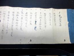 江戸寛延2年（1749）書道秘伝書巻物「筆法隠奥口伝」1巻