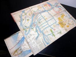 江戸天保13年（1842）大阪古地図「改正摂津大坂図」1舗