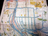 江戸天保13年（1842）大阪古地図「改正摂津大坂図」1舗