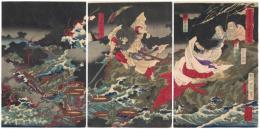 出雲国肥河上二八俣蛇ヲ切取玉ヲ図