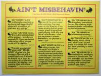 AIN'T MISBEHAVIN' The New FATS WALLER Musical Show　プログラム