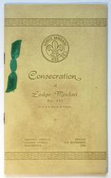 Consecration of Lodge Mindari No.832 A. F. & A. Masons of Victoria