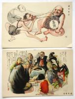 絵葉書「生命保険漫画」5枚袋付