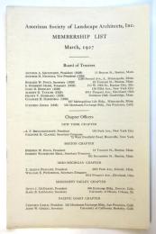 (英)アメリカ造園家協会 会員名簿 1927年3月