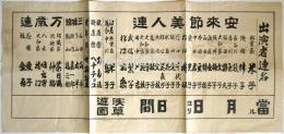 浅草遊園「安來節美人連」辻番付