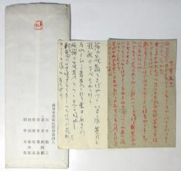 喜多武四郎　書簡1通・葉書2枚　森谷均宛