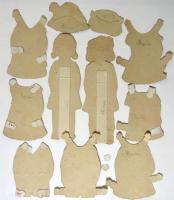 フランス ペーパードール着替人形　2体＋服・帽子9点