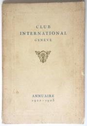 CLUB INTERNATIONAL GENÈVE　Annuaire1922-1923