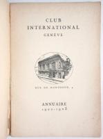 CLUB INTERNATIONAL GENÈVE　Annuaire1922-1923