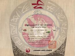 日本航空　北極通過証/日付変更線通過記念証