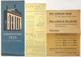 BERLIN Kunstwochen 1933 ベルリン芸術週間プログラム